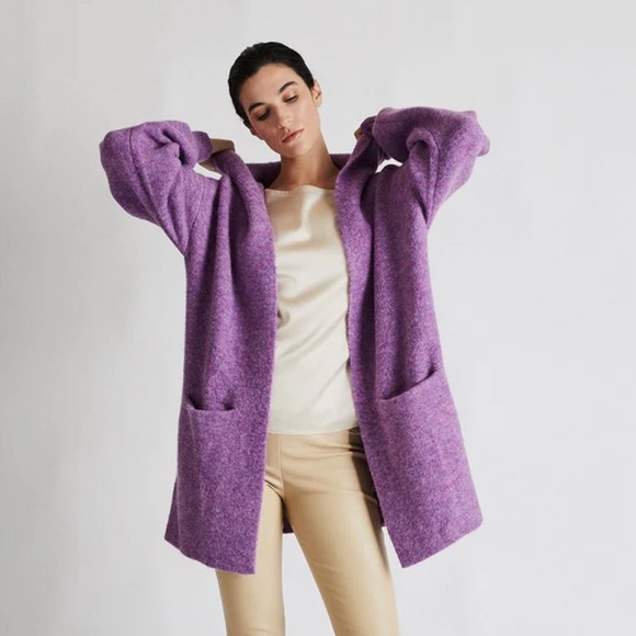New +Beryll Cashmere Cardigan with Hood Vivian | Lilac - Picture 2 of 11